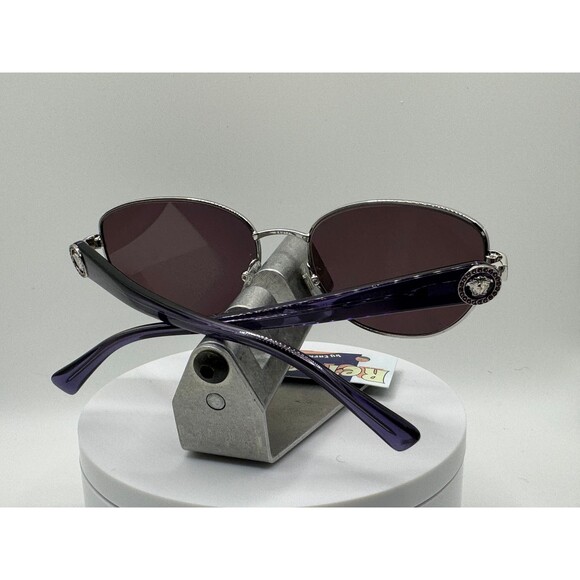 Vintage Y2K Sunglasses NOS 2000s Purple Lens Versace 1246 Butterfly Purple Frame main image 4